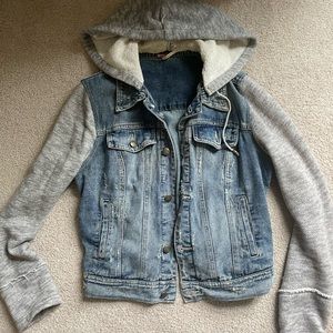 Free People Distressed Jean Jacket/Hoodie